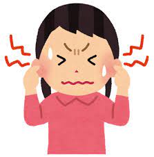 Cartoon girl character covering their ears with there hands