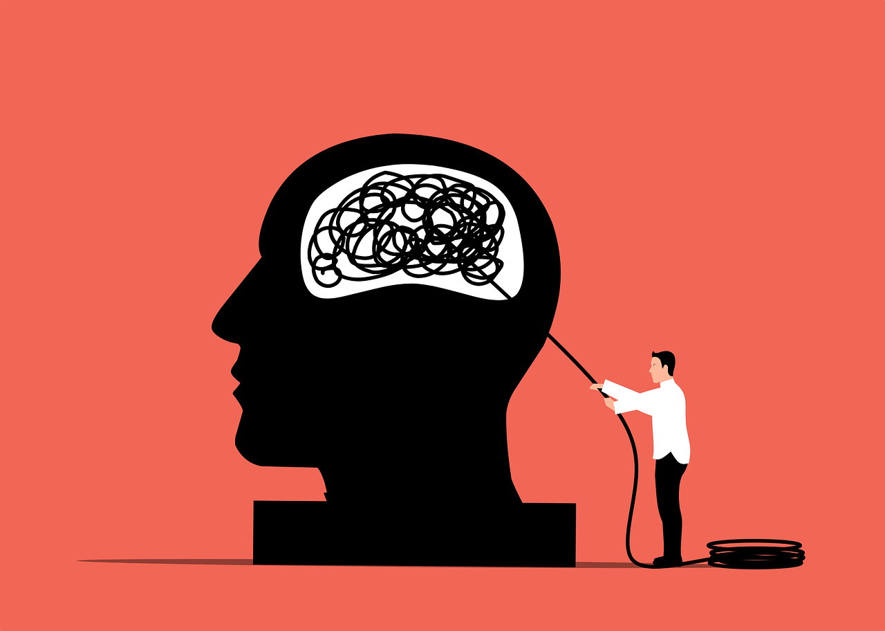 A picture of a brain in a head