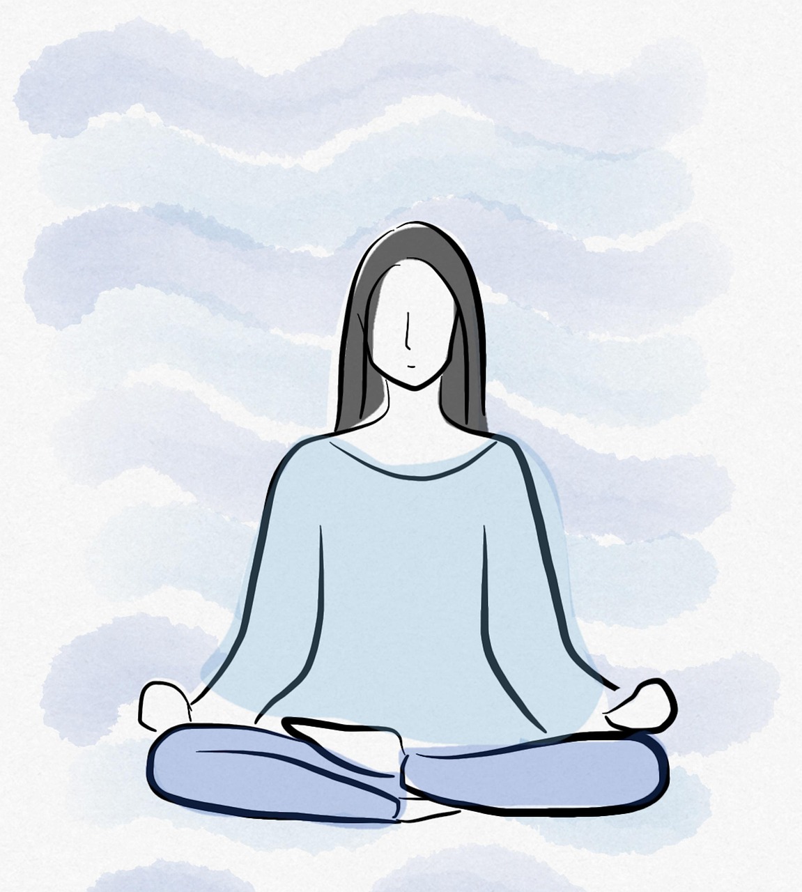 A woman meditating