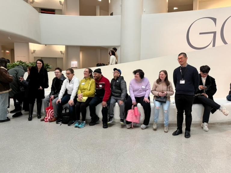 A group photo at the Guggenheim Museum