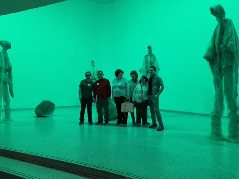 A group photo at the Guggenheim Museum