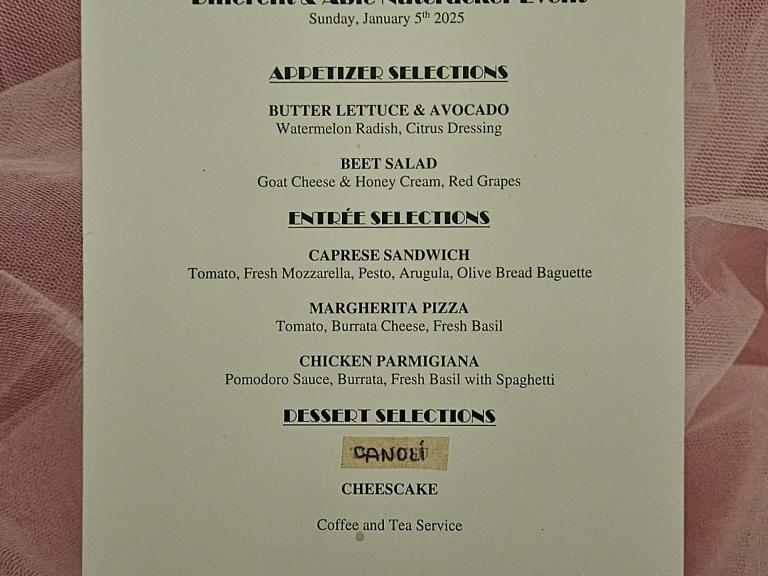 The Nutcracker menu