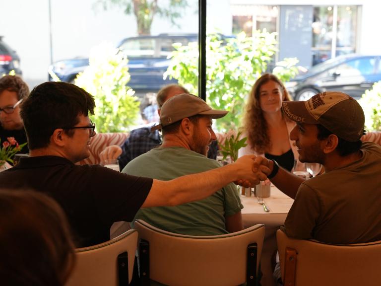 Guest Talking at Brunch