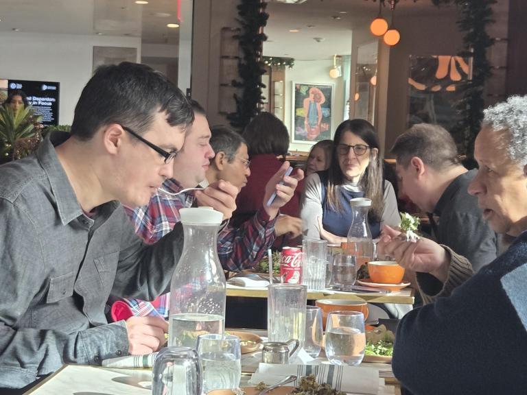 Guest Talking at Brunch