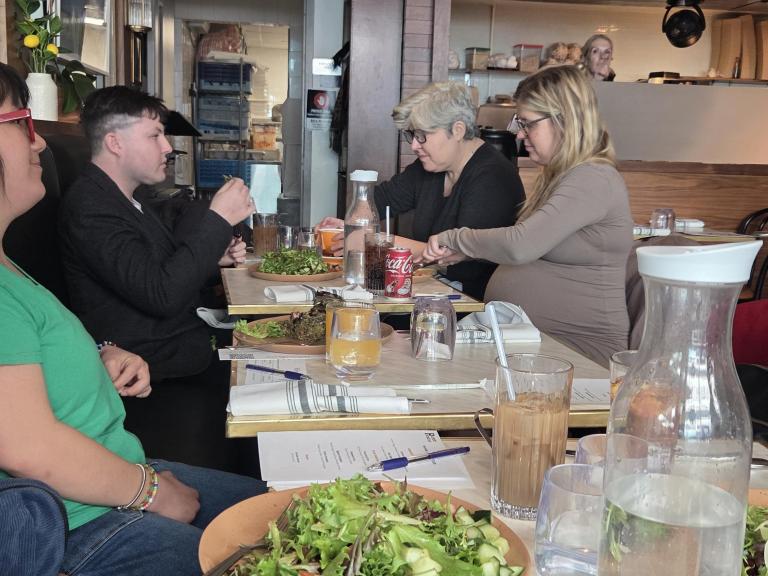 Guest Talking at Brunch