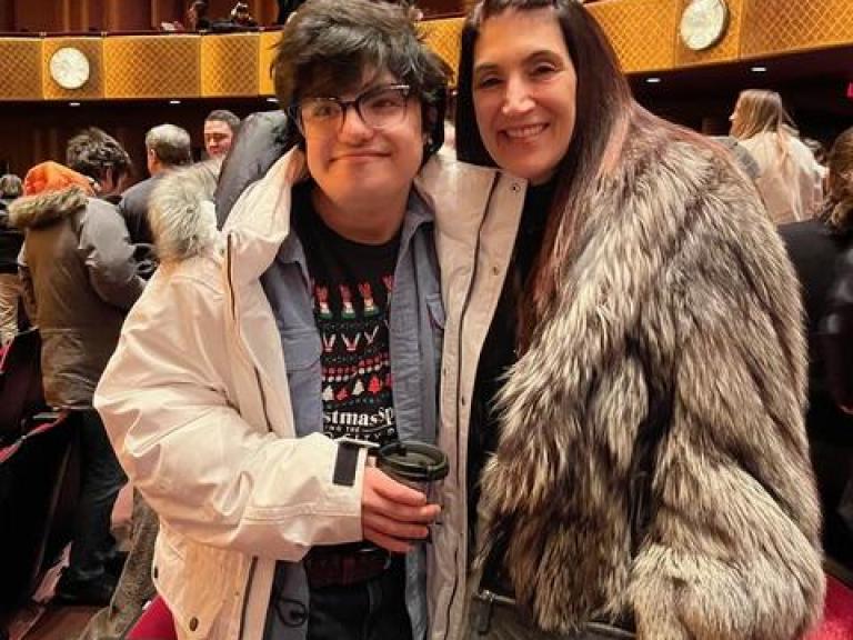 Guest inside of Lincon Center