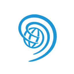 Image of the symbol of world hearing day in bright blue on a white background.