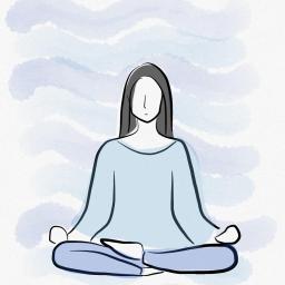 A woman meditating