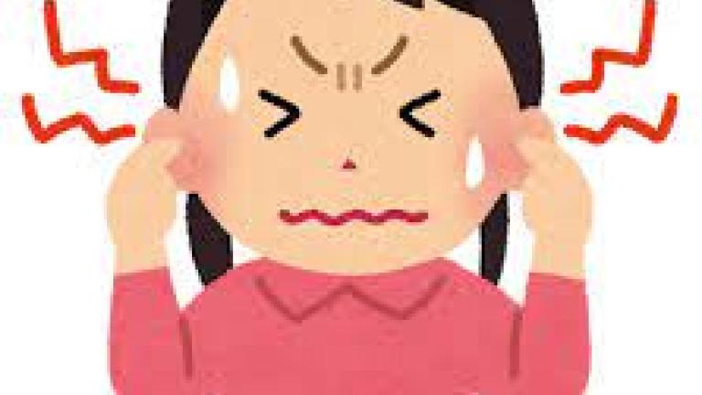 Cartoon girl character covering their ears with there hands